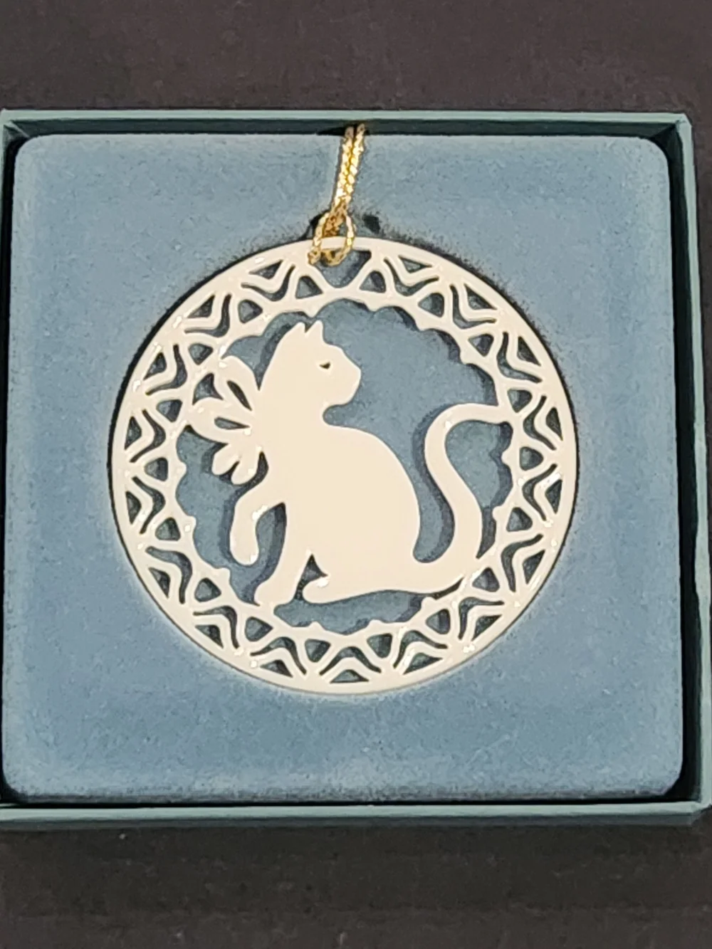 VTG Lenox Cat Kitten Kitty Yuletide Christmas Porcelain Ornament